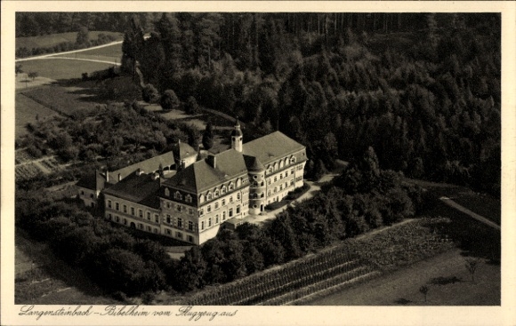 Ak Langensteinbach Karlsbad Baden Württemberg, Bibelheim, luchtfoto