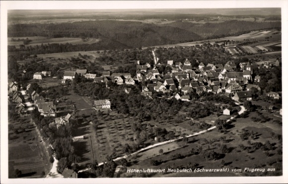 Postcard Neubulach in the Black Forest, aerial view of the Black Forest, building views, nature