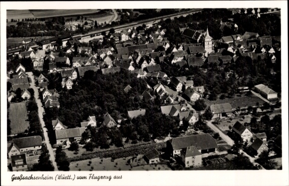 Postcard Großsachsenheim Sachsenheim in Württemberg, aerial photograph