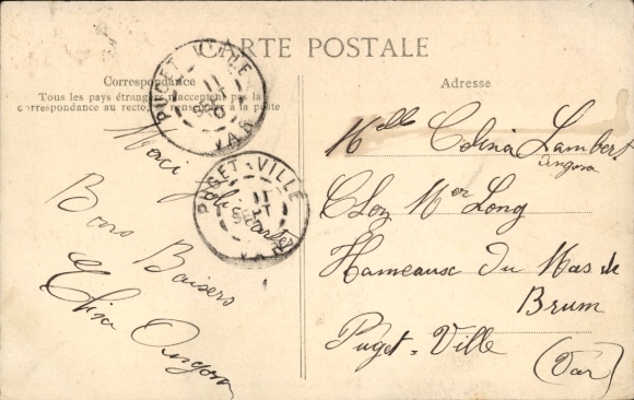 Postcard French tug