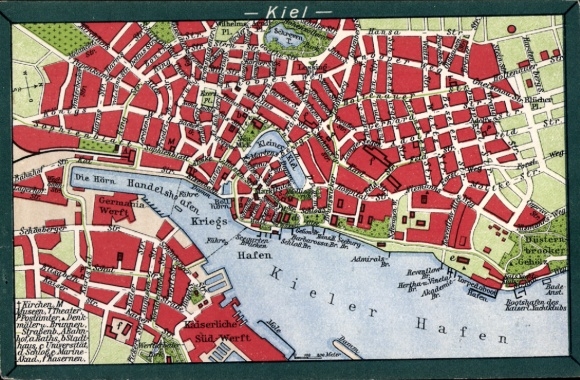 Plan miasta KP Kiel, port w Kilonii