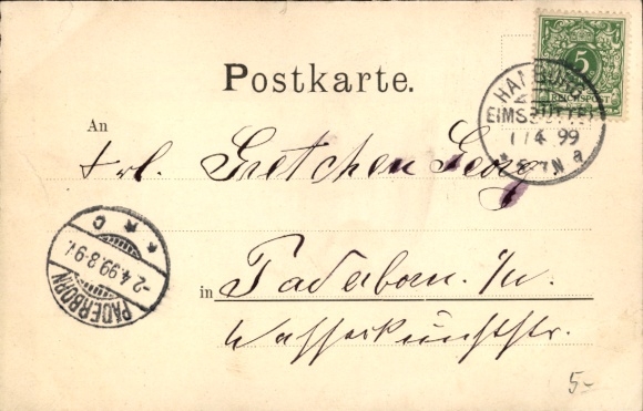 Postcard Hamburg Eimsbüttel, Elmsbütteler Park, fountain