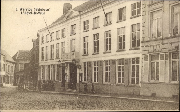 Postcard Wervik Wervicq West Flanders, L&#39;Hotel-de-Ville