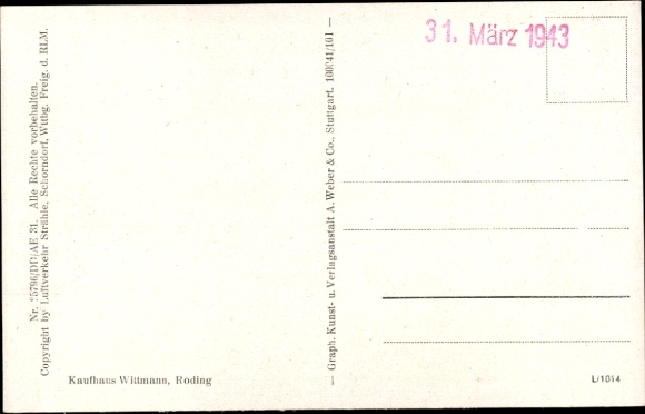 Postcard Roding in the Upper Palatinate, aerial view of Bavarian Ostmark, houses, fields, church