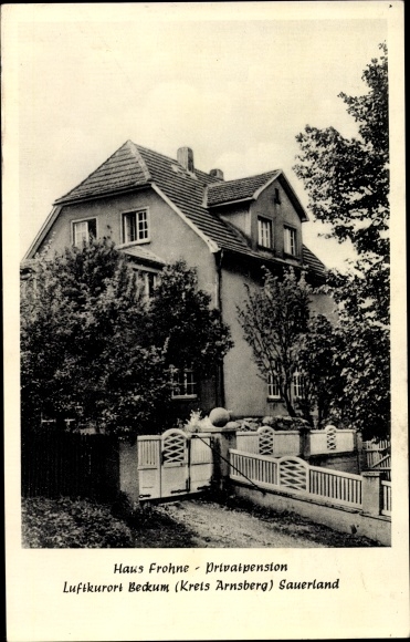 Postcard Beckum Balve in the Sauerland, private pension Haus Frohne