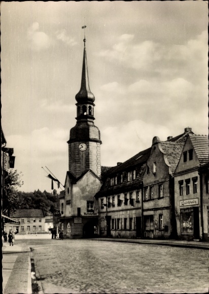 Ak Spremberg in der Lausitz, Leninstraße, zicht op het stadhuis
