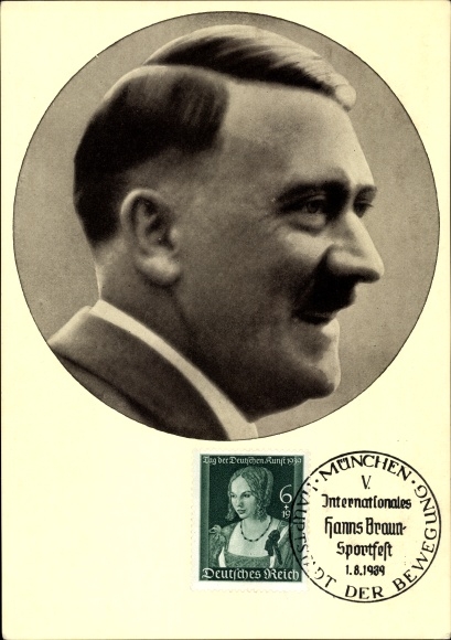 Postcard Führer and Reich Chancellor Adolf Hitler, portrait, Men of the Time No. 91