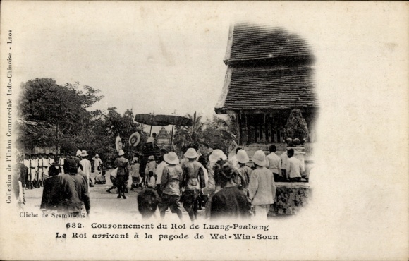 Ak Laos, Krönung des Königs von Luang Prabang, Wat-Win-Soun-Pagode
