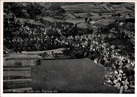 Postcard Michelfeld Angelbachtal Baden Württemberg, aerial photograph