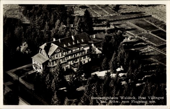 Postcard Villingen Schwenningen in the Black Forest, Waldeck convalescent home, aerial photograph