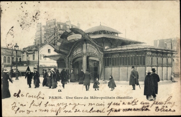 PC Paris XII., Station du Metropolitain, Place de la Bastille, subway station