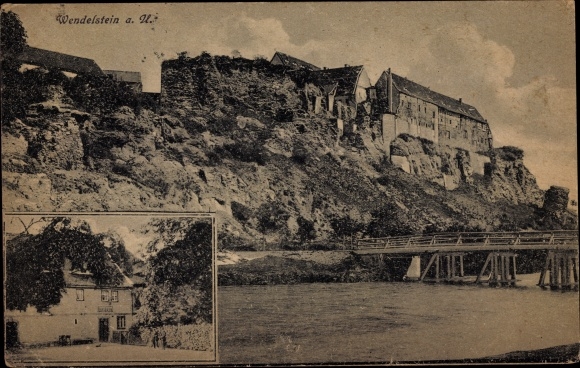 Ak Wendelstein an der Unstrut Kaiserpfalz, Teilansicht, Gasthaus