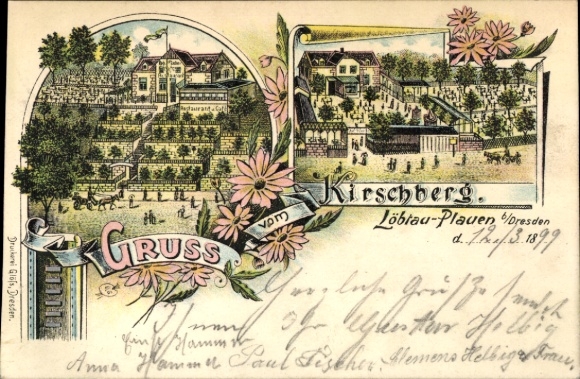 litho Dresden Löbtau Plauen, Kirschberg, Restaurant Rob. Visser