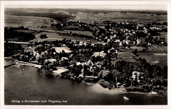 Ak Utting am Ammersee Oberbayern, Luftaufnahme