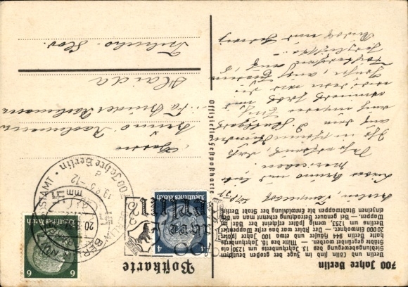 Coat of arms Postcard Berlin, 700th anniversary, city coat of arms since 1253 to 1937, Berlin bear