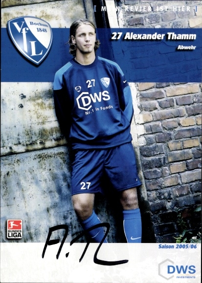 Autogrammkarte Fußballer Alexander Thamm, VfL Bochum, Autogramm