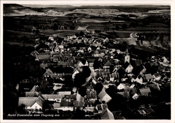 Postcard Markt Einersheim in Lower Franconia, aerial photograph