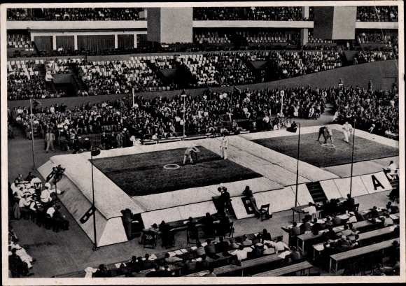 Collection picture Olympia 1936, wrestling competition in the Germany Hall