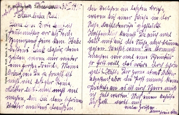 KP artysty Borrmeister, R., tęsknota, kobieta w zielonej sukience