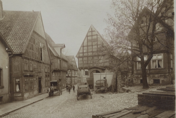 Original photo of Salzuflen in North Rhine-Westphalia, houses in Ritterstraße, around 1900