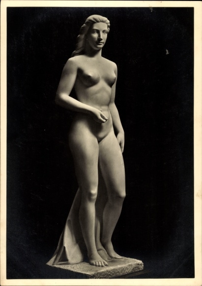 Postcard plastic by Aug. Willi Goebel, senses, HDK 605, female nude