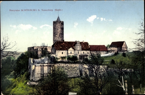 Ak Naumburg an der Saale, Burgruine Schönburg, Turm,  Ruine