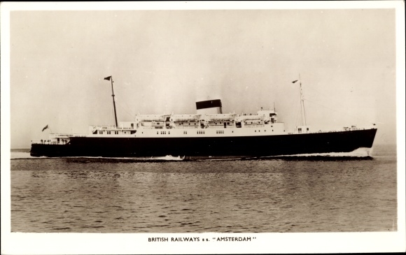 Ansichtkaart British Railways, ferry SS Amsterdam