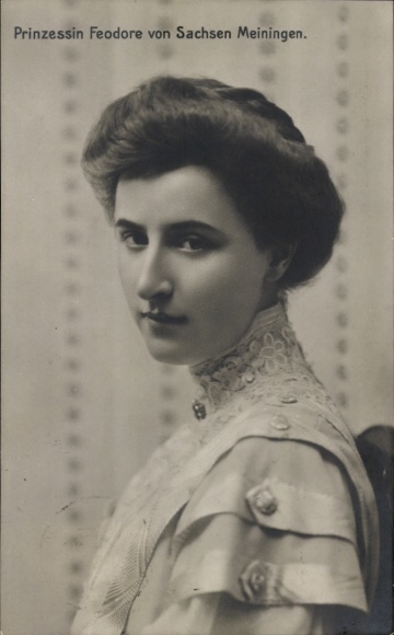 Postcard Princess Feodore of Saxe Meiningen, Portrait, Feodora