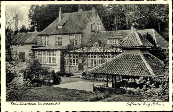 Postcard Burg in Dithmarschen, district children's home in Paradiestal