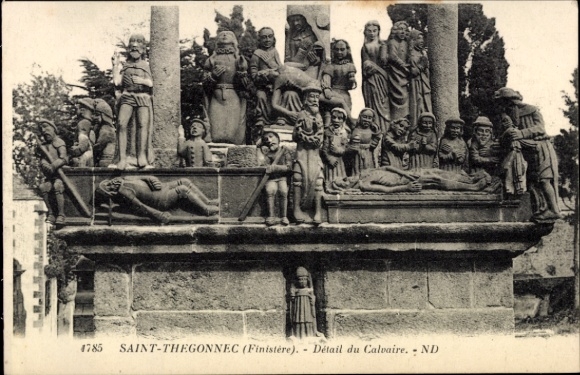 CPA Saint Thégonnec Finistère, Detail du Calvaire