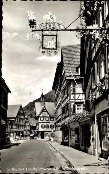 Postcard Bad Urach in the Swabian Alb Württemberg, Wilhelmstraße