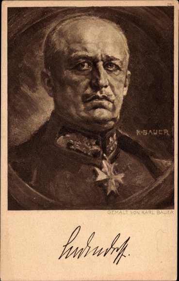 Artist PC Bauer, Karl, General Erich Friedrich Wilhelm Ludendorff, portrait