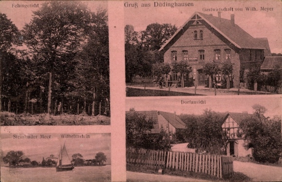 Postcard Düdinghausen Auhagen in Lower Saxony, Fehmgericht, inn, Steinhuder Meer, Wilhelmstein