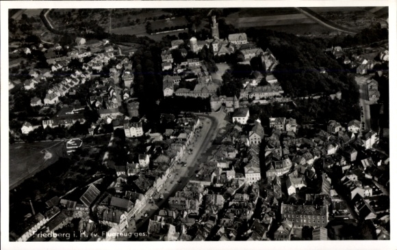 Postcard Friedberg in Hesse, aerial photograph
