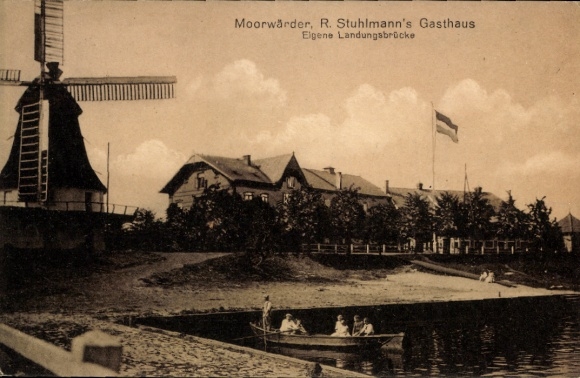 Ak Hamburg Wilhelmsburg Moorwerder Moorwärder, Gasthaus R. Stuhlmann, Windmühle