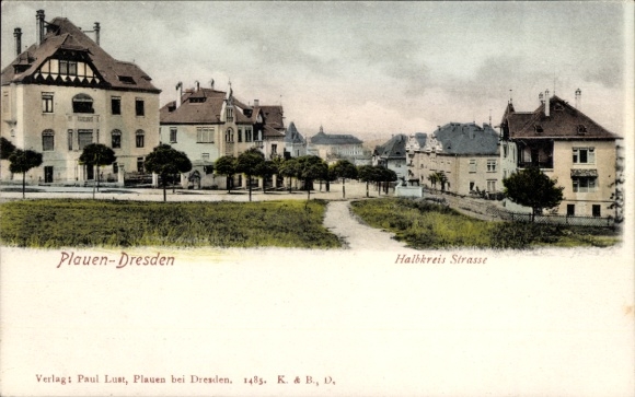 Postcard Dresden Plauen, Halbkreis Straße