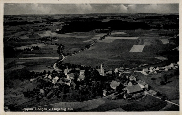 Postcard Leupolz Wangen im Allgäu, aerial photograph