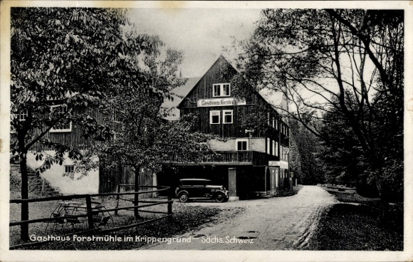 Ak Umgebung von Gohrisch in Sachsen, Gasthaus Forstmühle im Kippengrund