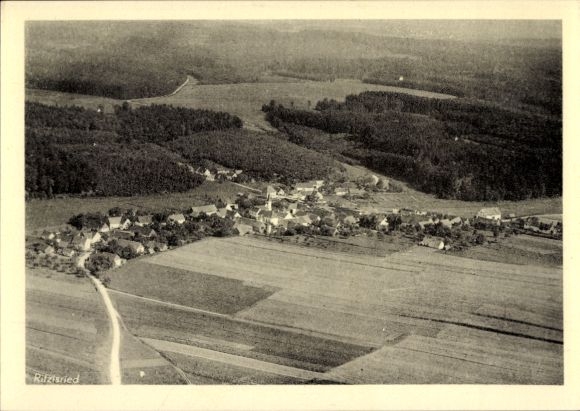 Postcard Ritzisried Buch Schwaben, aerial photograph