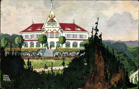 Artist PC Obermeier, Otto, Grünwald in the district of Munich Upper Bavaria, Restaurant Römerschanze
