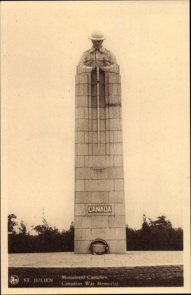 PC St. Julien Langemarck Langemark Poelkapelle West Flanders, Canadian War Memorial