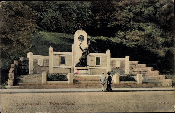 Postcard Hückeswagen in the Oberberg district, war memorial