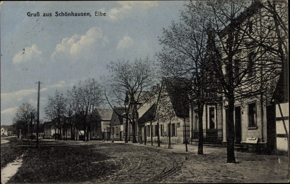PC Schönhausen Elbe Saxony Anhalt, partial view of the village
