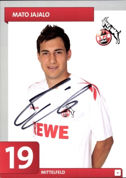 Autogrammkarte Fußballer Mato Jajalo, 1. FC Köln, Autogramm