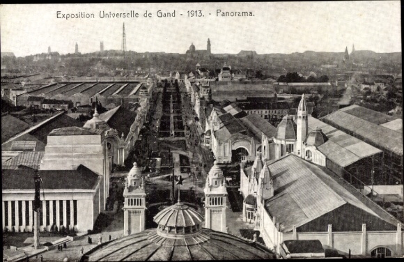 Postcard Gent Gent East Flanders, International Exhibition 1913, Panorama
