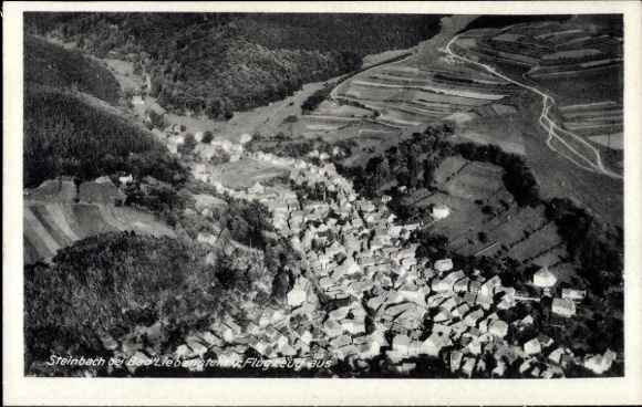 Postcard Steinbach Bad Liebenstein in Thuringia, aerial photograph