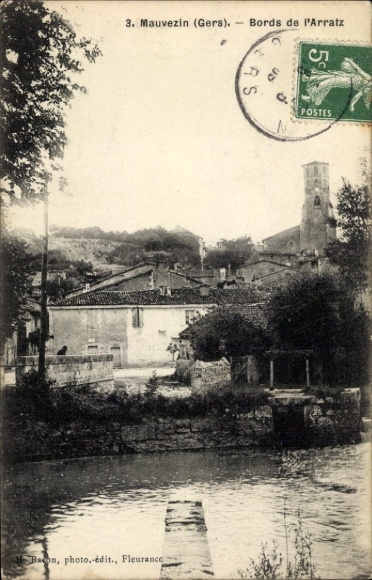 Ak Mauvezin Gers, Bords de l'Arratz