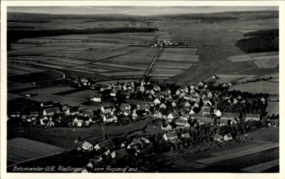Postcard Betzenweiler in Upper Swabia Württemberg, aerial photograph