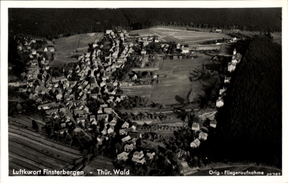 Postcard Finsterbergen Friedrichroda in the Thuringian Forest, aerial photograph