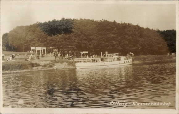 Photo Postcard Kettwig Essen in the Ruhr area, water station, excursion boat